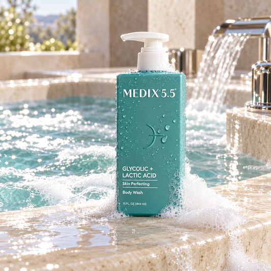 Medix-55 AHA Glycolic & Lactic Acid Body Wash — Exfoliating Cleanse — premium product photograph