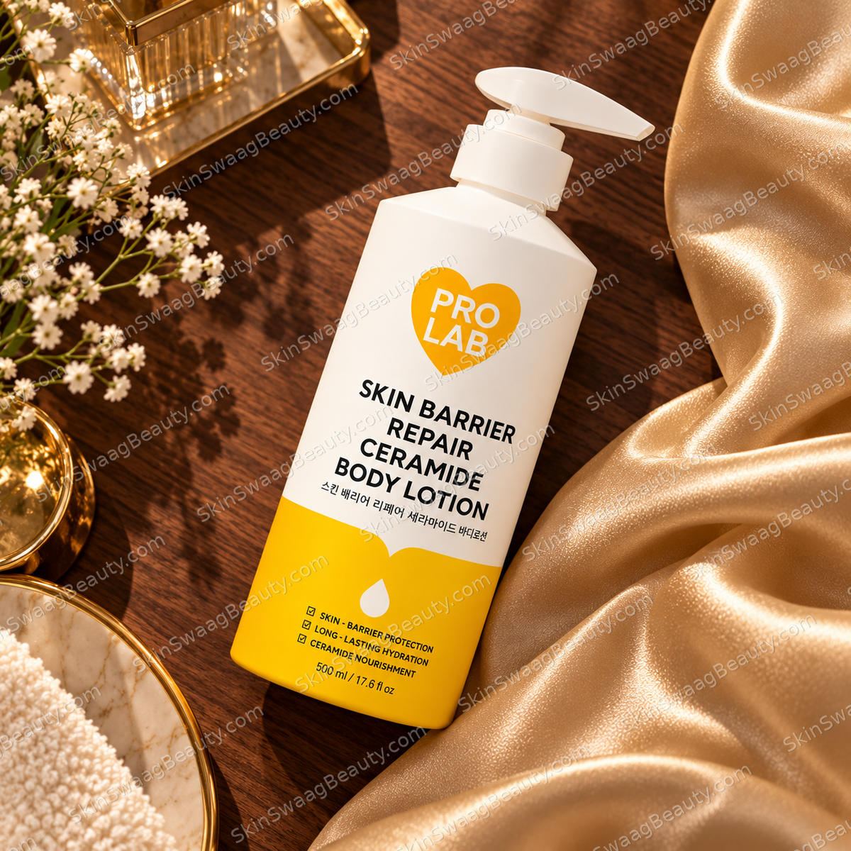 PRO LAB ceramide lotion500ml — view03; SkinSwaagBeauty.com watermark.