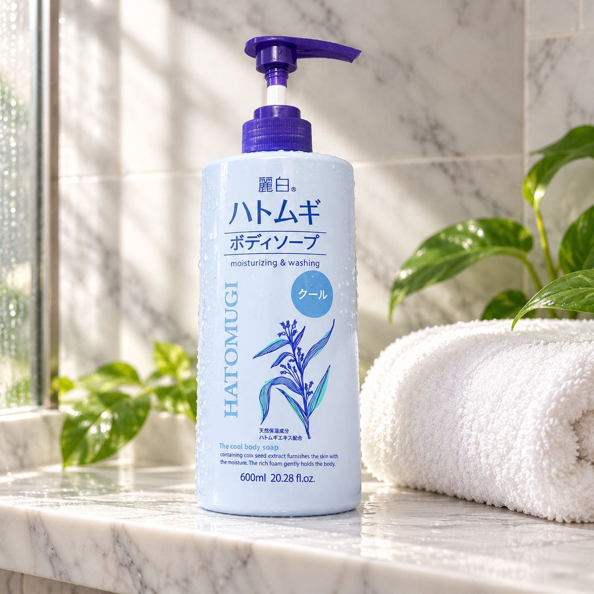 REIHAKU HATOMUGI Cool Body Soap 600 mL bathroom lifestyle