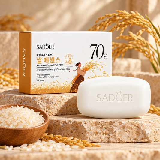 SADOER 70% Rice Essence Niacinamide and Salicylic Acid Soap 100 g