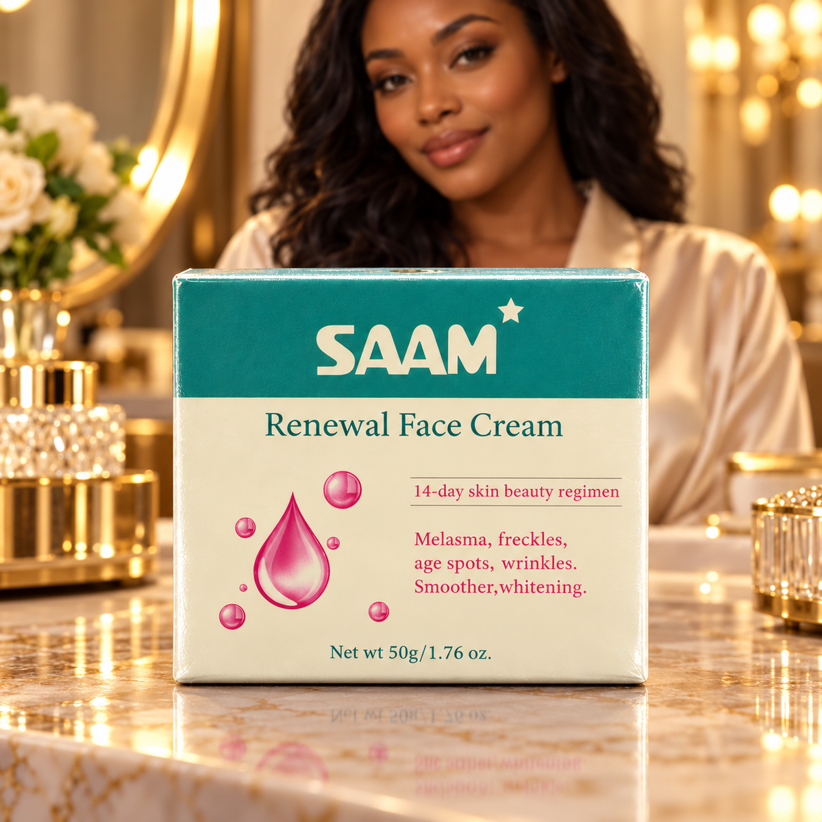 SAAM Renewal Face Cream 50 g — carton label close-up