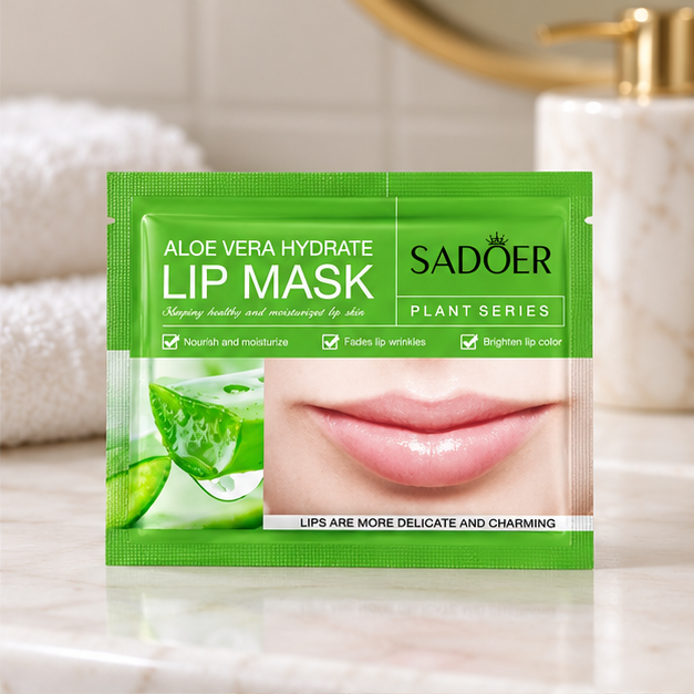 SADOER Aloe Vera lip masks — single packet detail