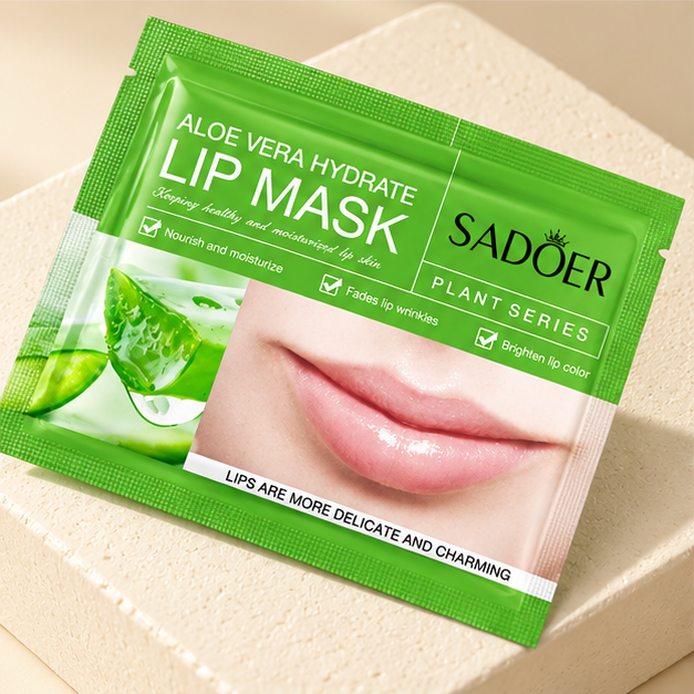 SADOER Aloe Vera lip masks — single packet detail