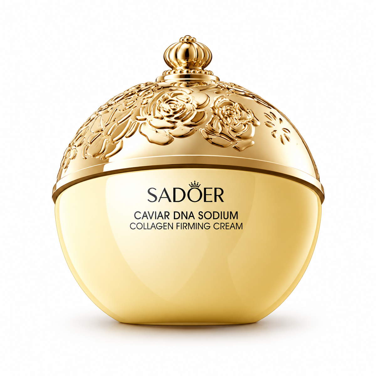 SADOER Caviar DNA Sodium Collagen Firming Cream — closed gold jar