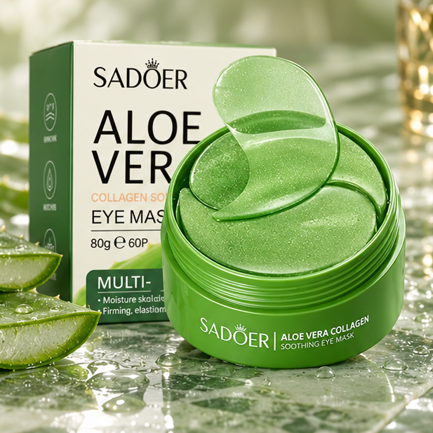 SADOER Aloe Vera Collagen Soothing Eye Mask — 80 g, 60 Patches — product hero
