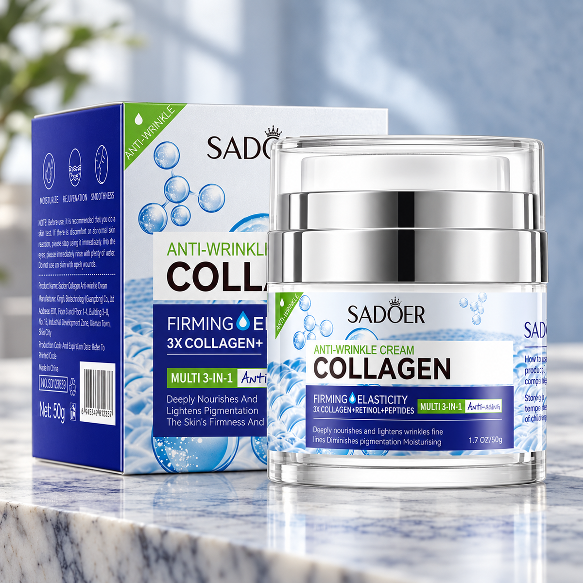 SADOER Collagen Firming Face Cream — package and product