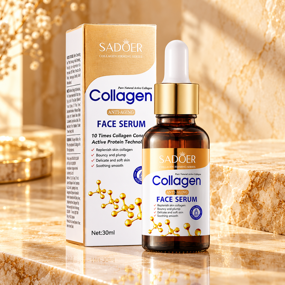SADOER Collagen Firming Face Serum — 30 ml — actual packaging