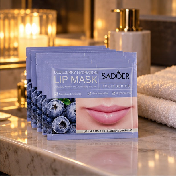 SADOER Blueberry Hydration Lip Masks — 10 Pieces — bathroom setting