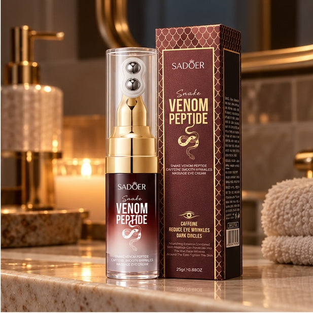SADOER Snake Venom Peptide Caffeine Massage Eye Cream — 25 g — bathroom setting