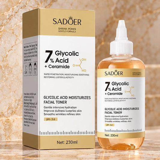 SADOER 7% Glycolic Acid + Ceramide Facial Toner — 230 ml — product hero