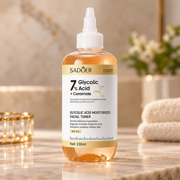 SADOER 7% Glycolic Acid + Ceramide Facial Toner — 230 ml — front label