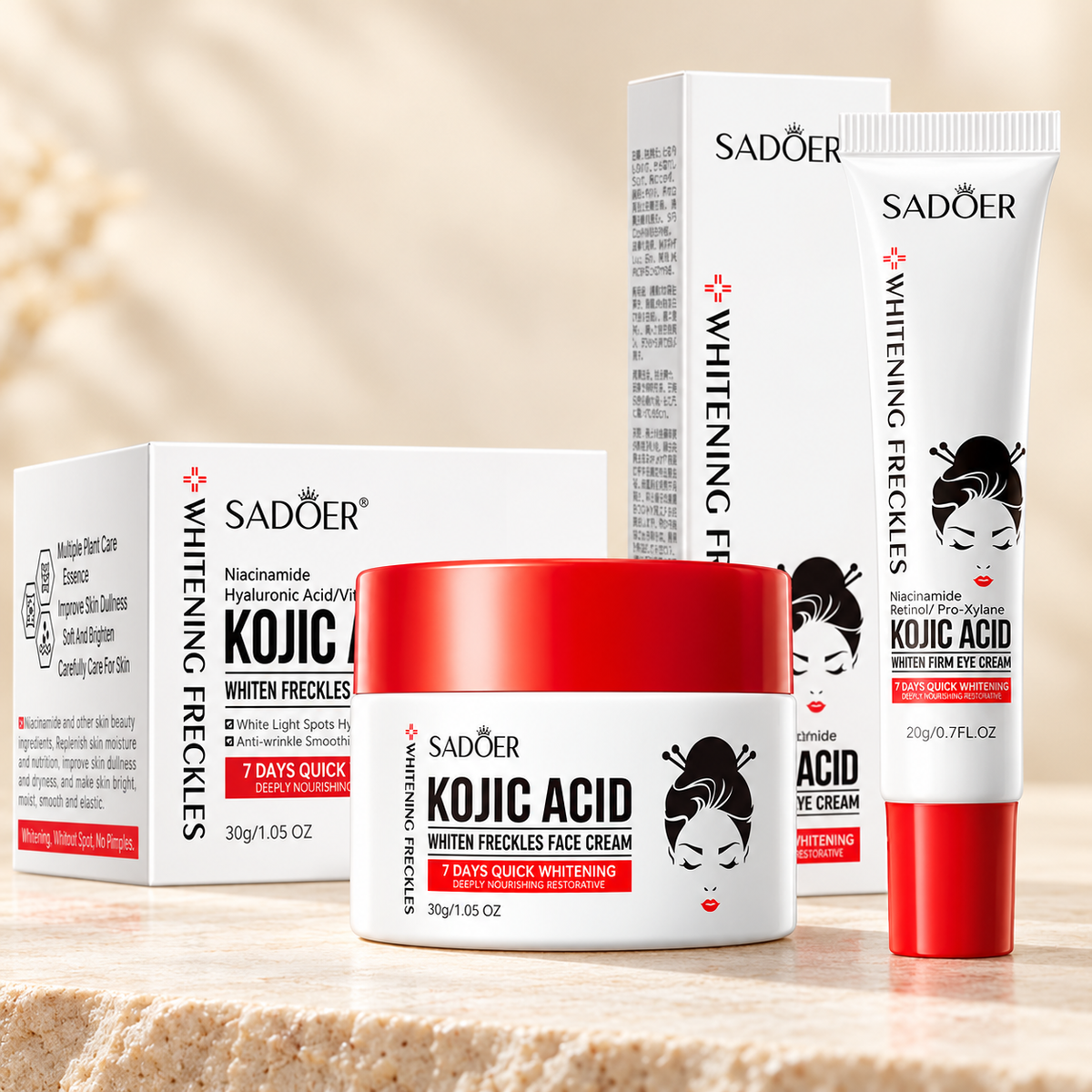 SADOER Kojic Acid Face Cream 30 g and Eye Cream 20 g with original cartons
