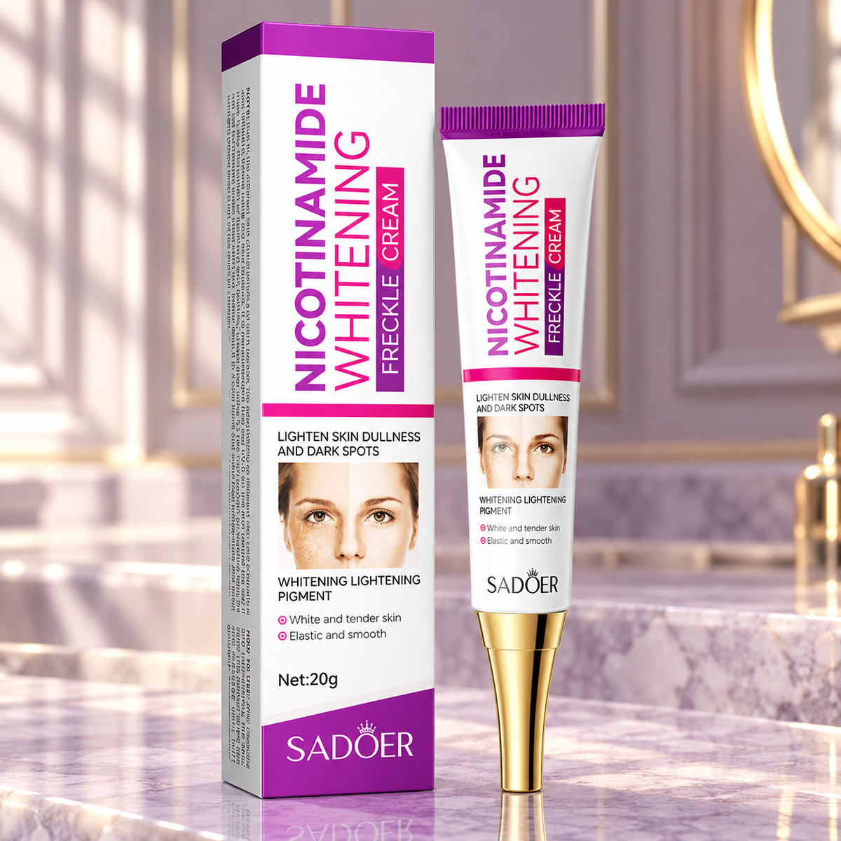 SADOER Niacinamide Dark Spot Brightening Cream20g — matching box and tube