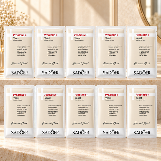 SADOER Probiotic Hydrating Facial Masks — 10 × 20 g — product presentation