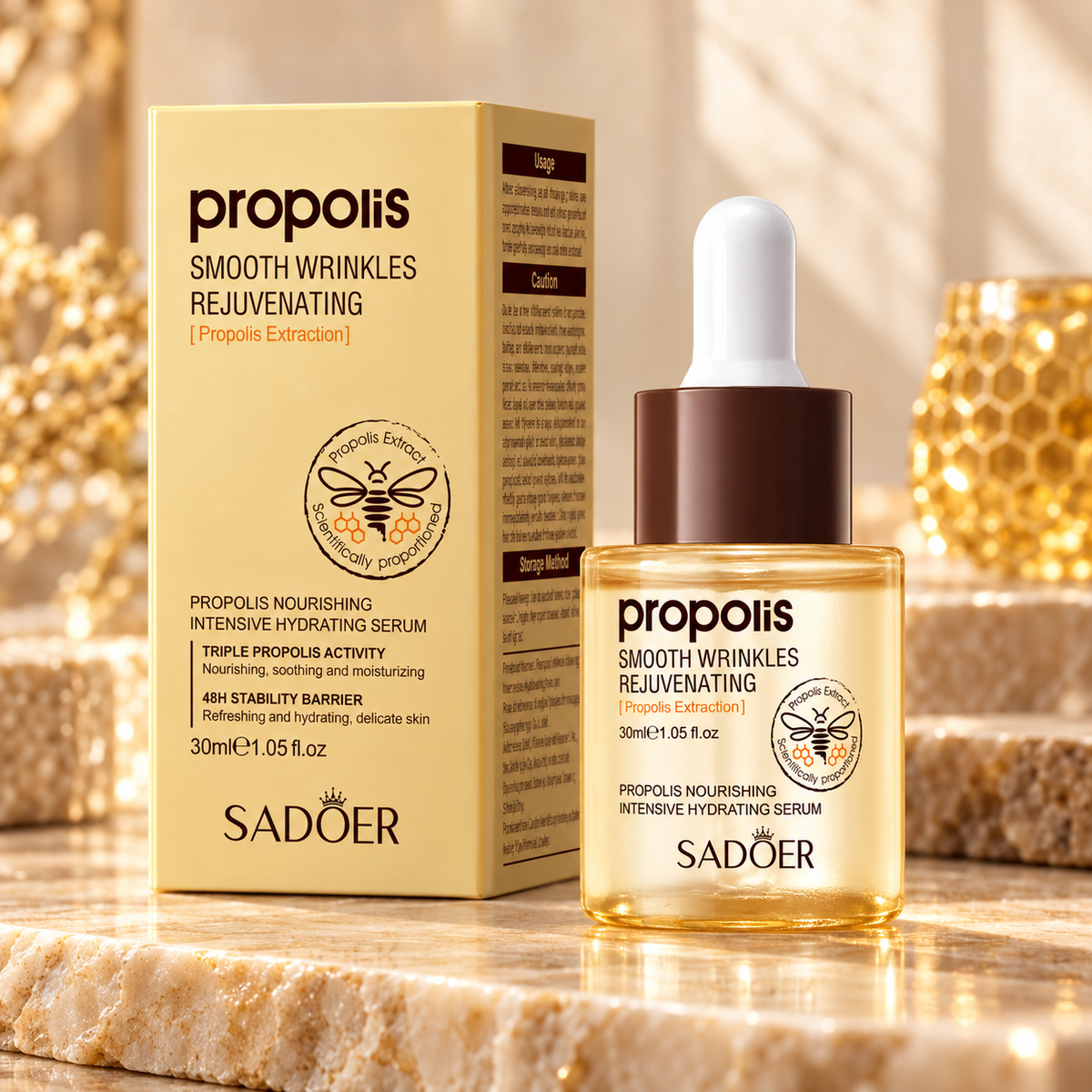 SADOER Propolis Nourishing Intensive Hydrating Serum — 30 ml — package and product