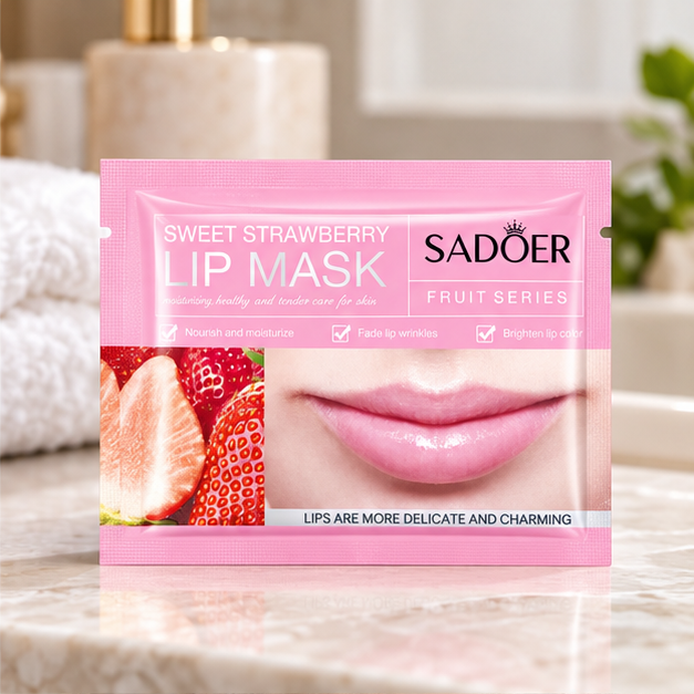 SADOER Sweet Strawberry lip masks — single packet detail