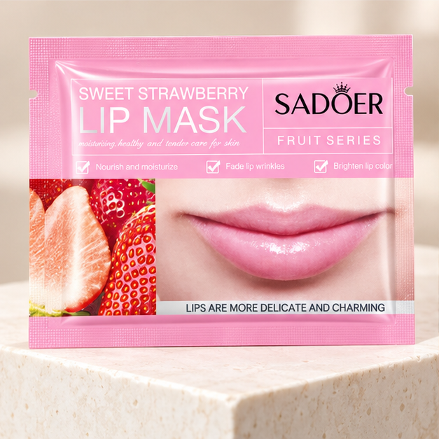 SADOER Sweet Strawberry lip masks — single packet detail