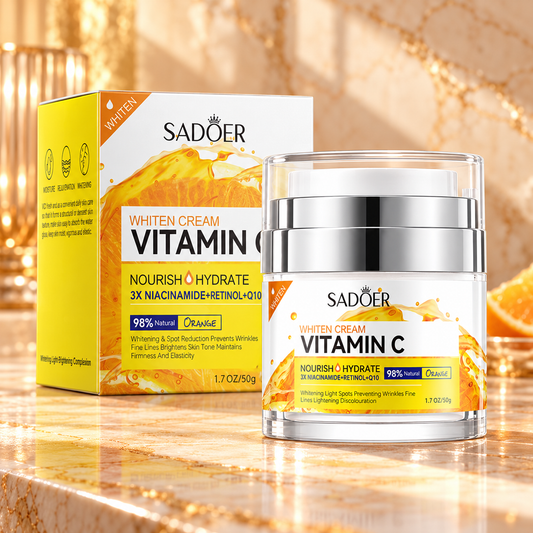 SADOER Vitamin C Face Cream — Moisture & Radiance Care, 50 g — package and product