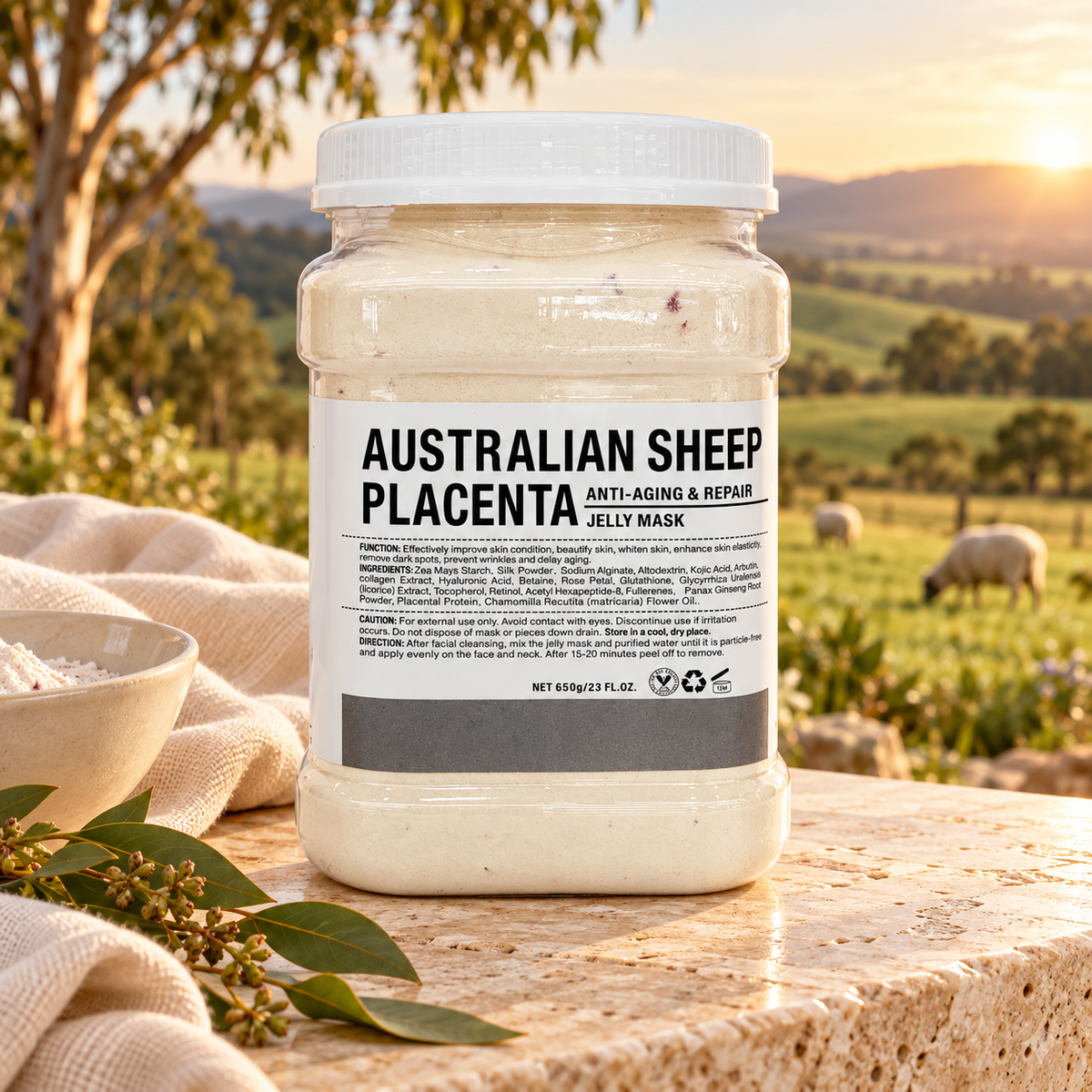 Australian Sheep Placenta Jelly Mask - 650 g in a formula-inspired luxury spa setting