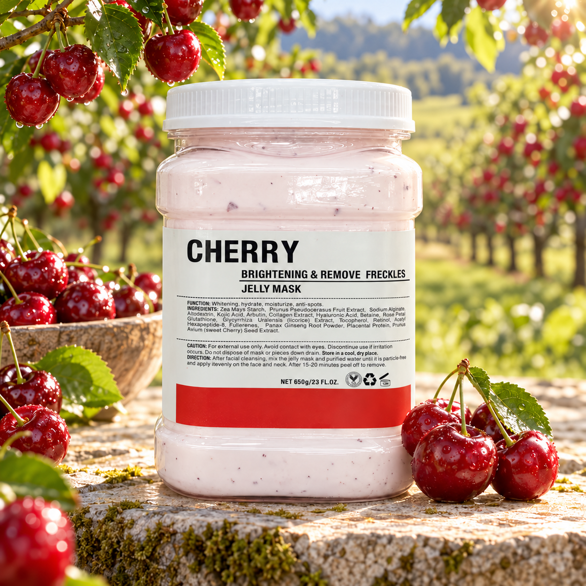 Cherry Jelly Mask - 650 g, formula-inspired editorial setting