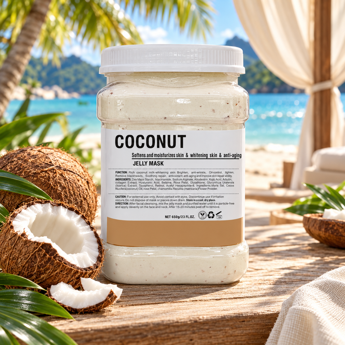Coconut Jelly Mask - 650 g, formula-inspired editorial setting