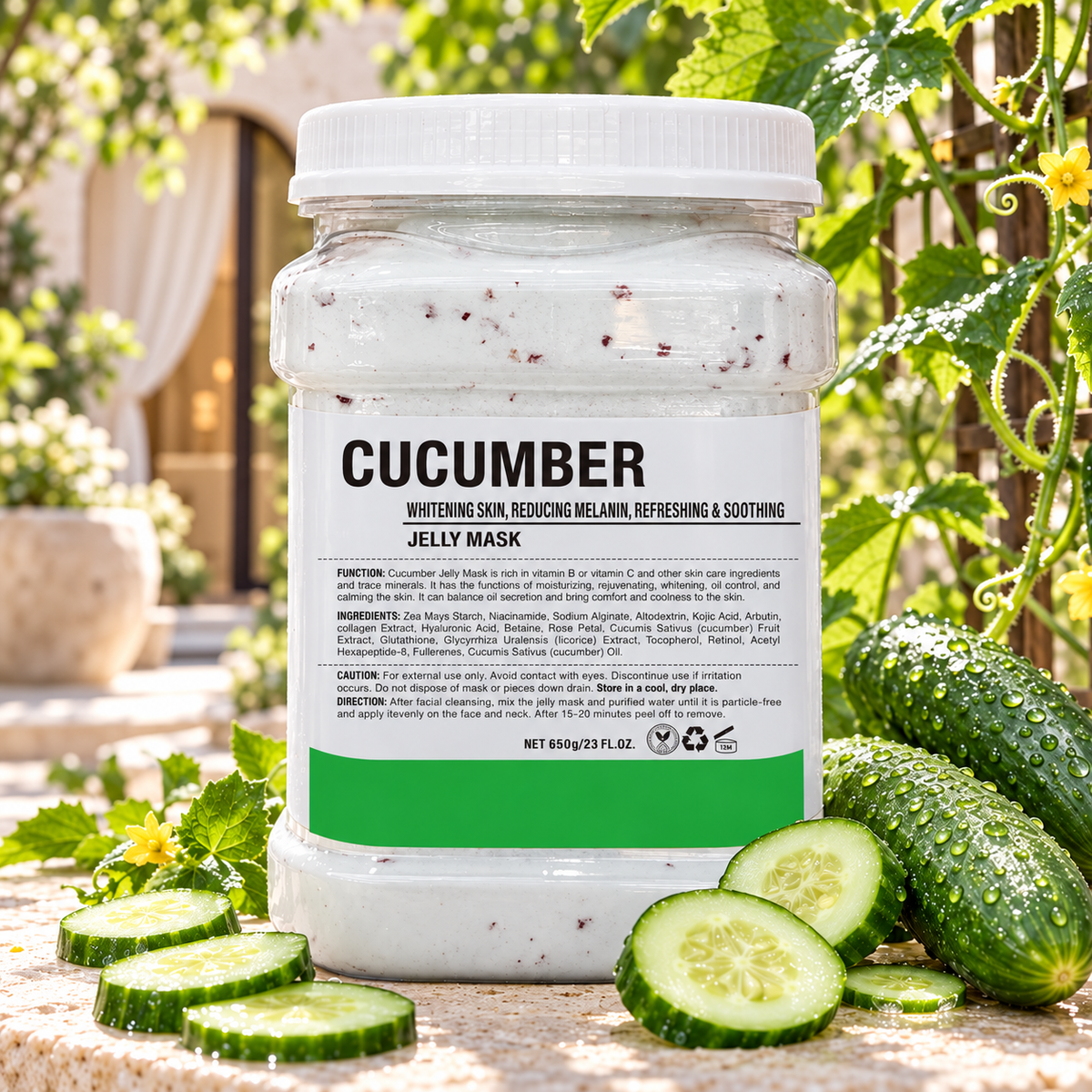 Cucumber Jelly Mask - 650 g, formula-inspired editorial setting