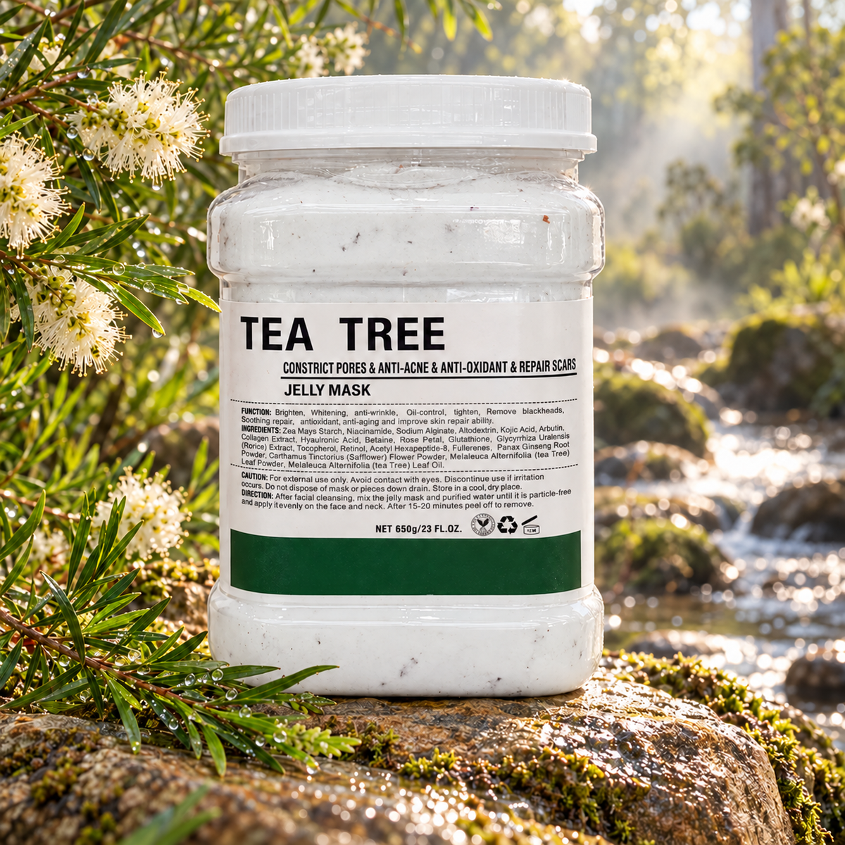 Tea Tree Jelly Mask - 650 g, formula-inspired editorial setting