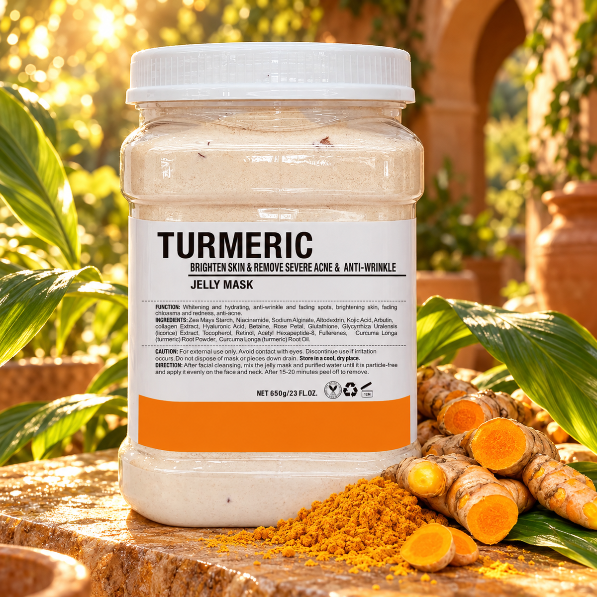 Turmeric Jelly Mask - 650 g, formula-inspired editorial setting
