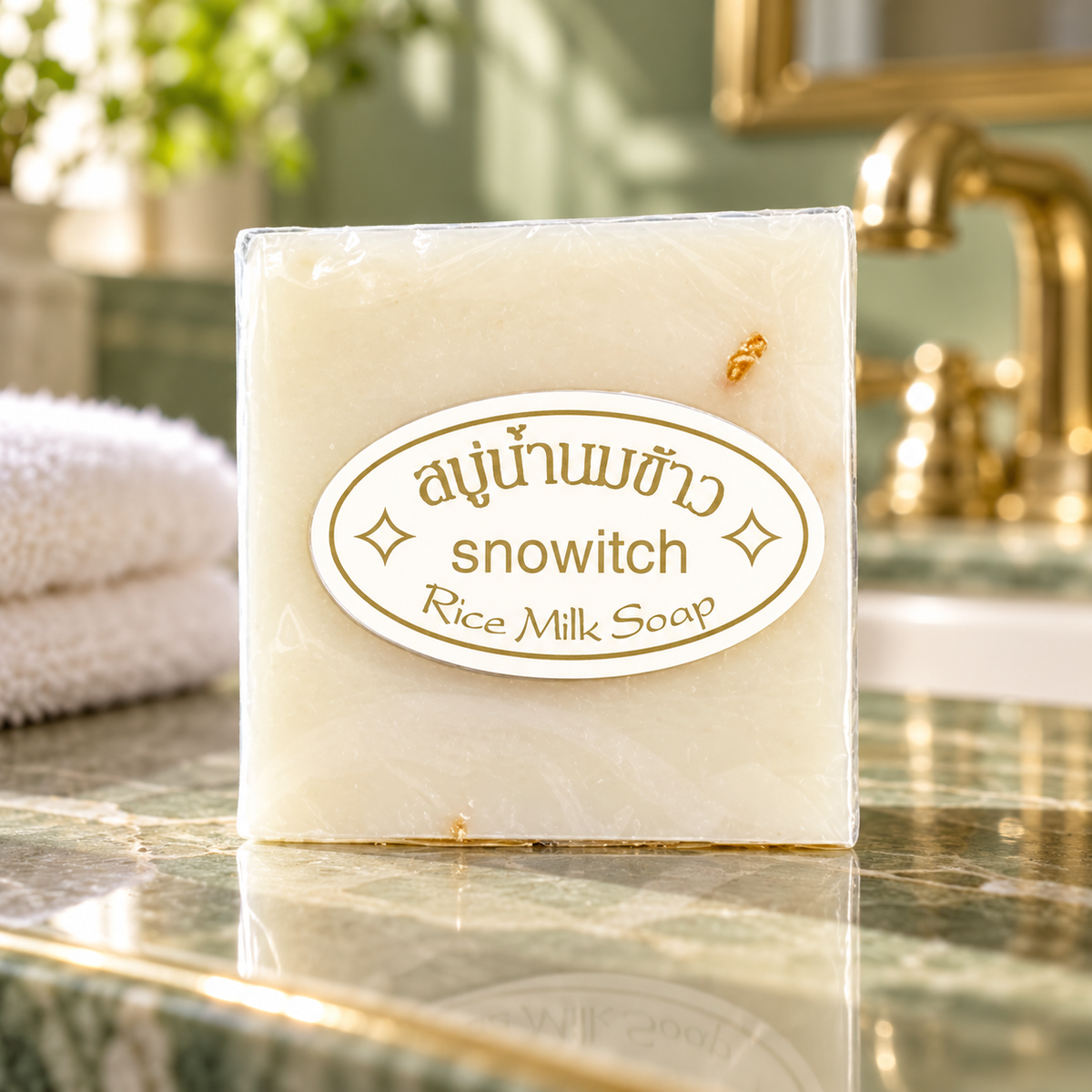Snowitch Rice Milk Soap65g — hero, source-faithful routine