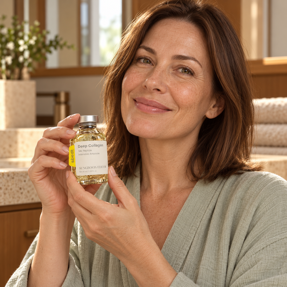 Woman holding SUNGBOON EDITOR 40 ml ampoule