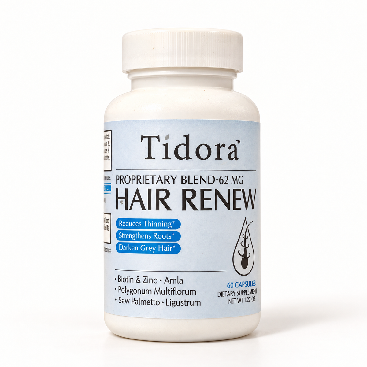 Tidora Hair Renew 60 capsules bottle front label