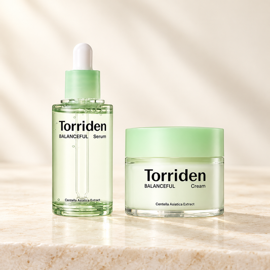Torriden Balanceful Serum and Cream duo, original green packaging