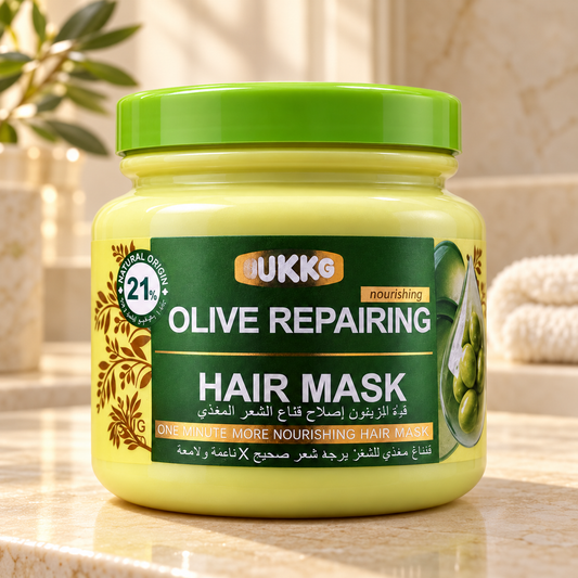 UKKG Olive Repairing Hair Mask — product presentation