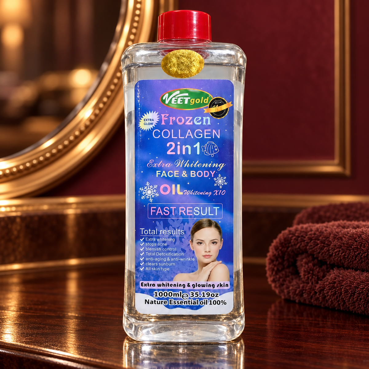 Veet Gold Frozen Collagen 2-in-1 Oil 1000 ml – vanity original scene