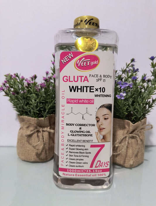 Veet Gold Gluta White x10 oil 1000 ml front label