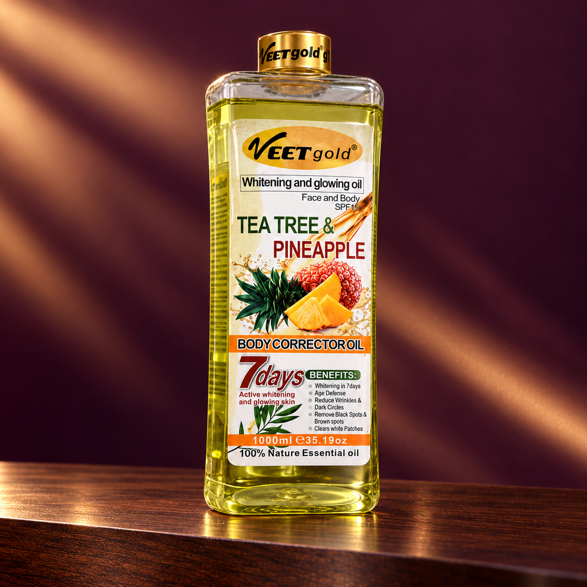 Veet Gold Tea Tree & Pineapple Oil 1000 ml — front label detail