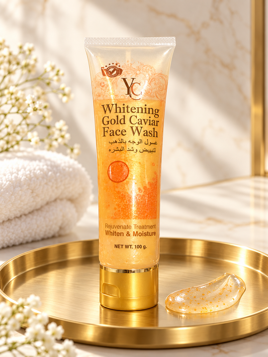 YC Gold Caviar Face Wash 100 g packaging and cleanser detail