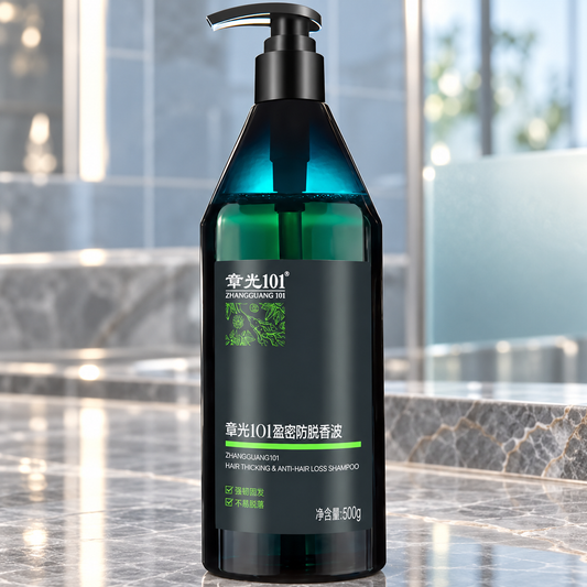 Zhangguang 101 Ginger Shampoo on a polished stone salon counter